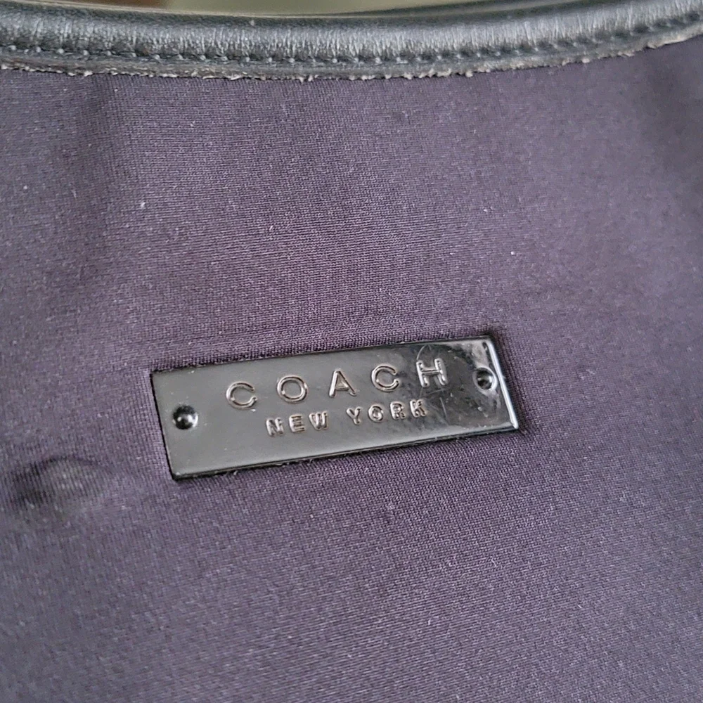 Coach 6210 Vintage Neoprene Leather Hobo Shoulder Bag Black Y2K